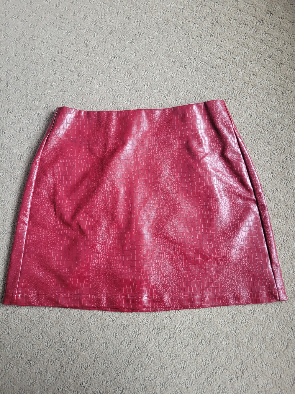 Commense Faux-Croc Mini Skirt